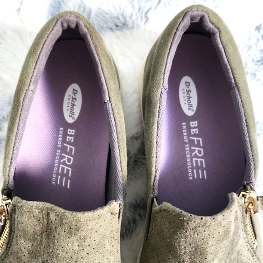 NWOB Dr. Scholl's Olive Green Perforated Loafers - Picture 5 of 8